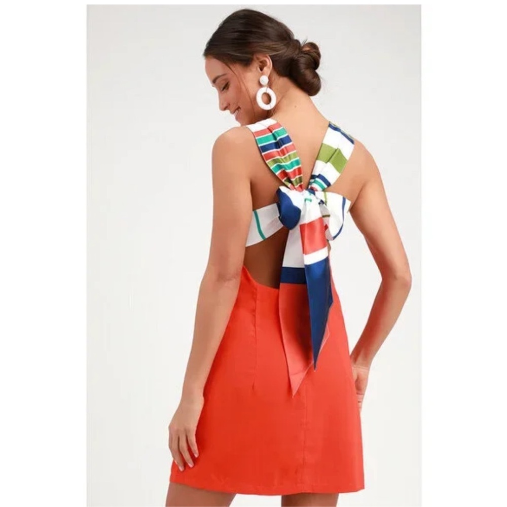 Lulu's Red Halter Sundress Backless Cocktail